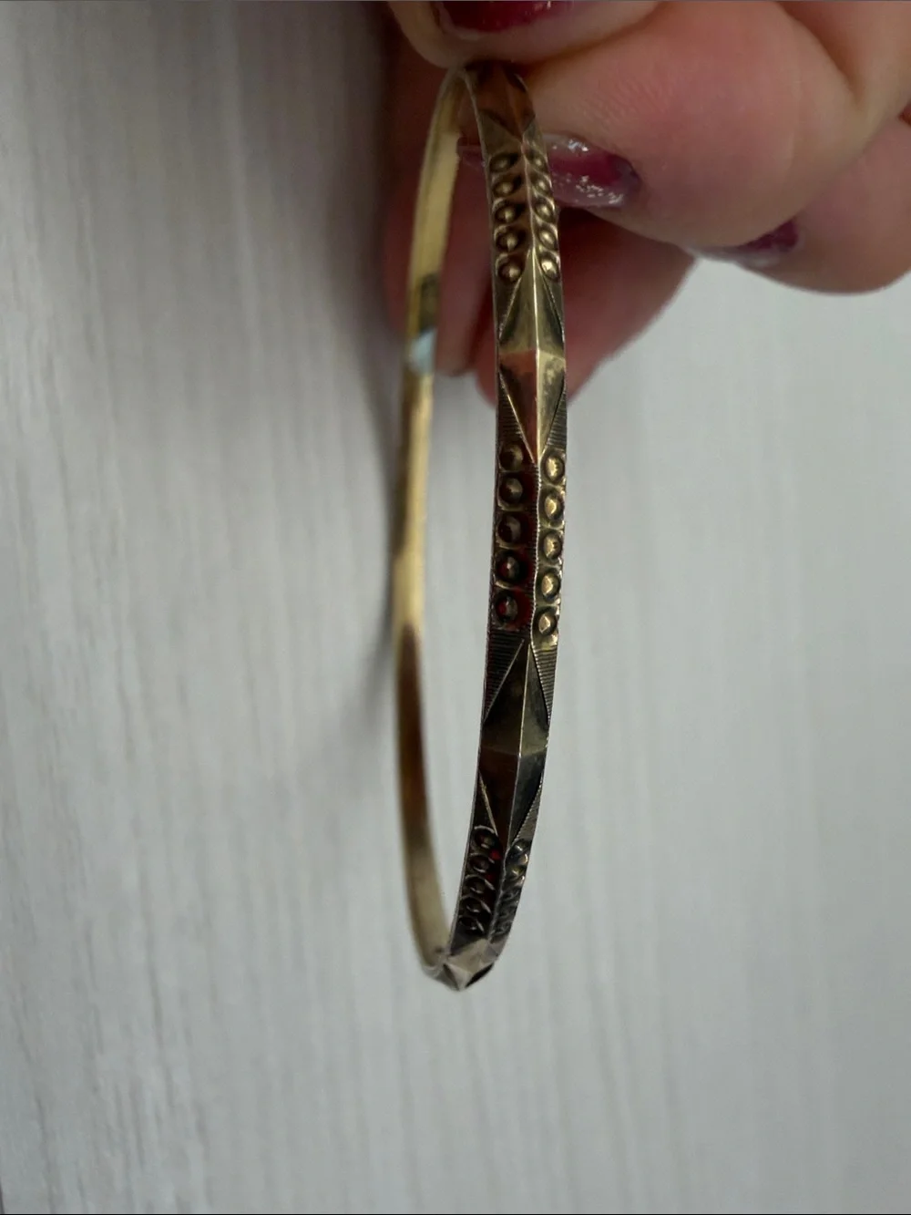Sterling silver Gold-Tone Faceted Women's Bangle with Beaded Accent